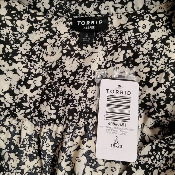 Torrid Harper Georgette Short Sleeve Blouse Size 2X/18-20 - Picture 9 of 11